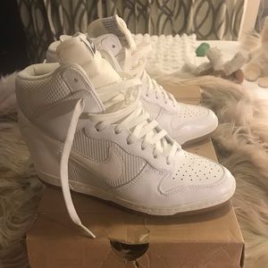 Nike Dunk Sky Hi Mesh White Wedge Sneakers